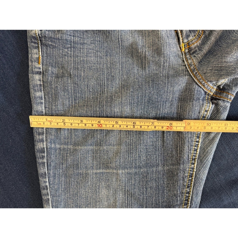 Retro Dereon Jeans 9/10 Blue Bootcut Embroidered Pocket Y2K McBling Denim Pants - Picture 5 of 13